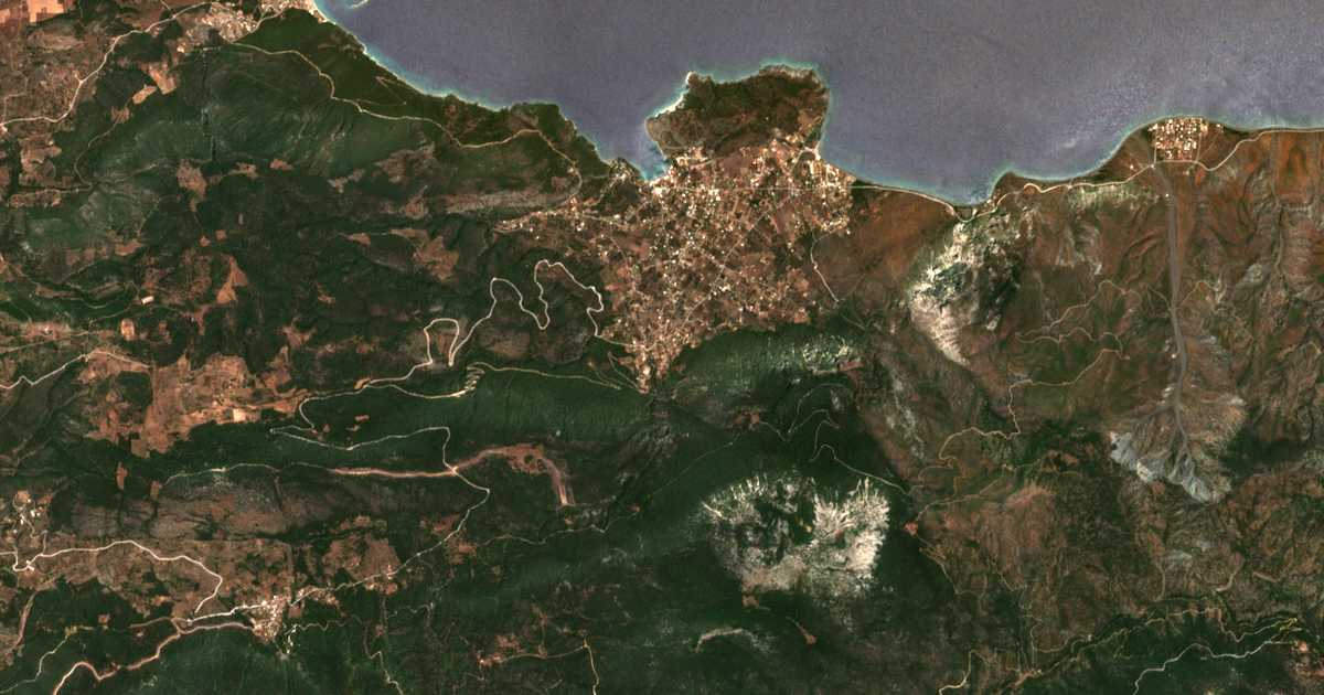 Satellitenkarte von Schínos