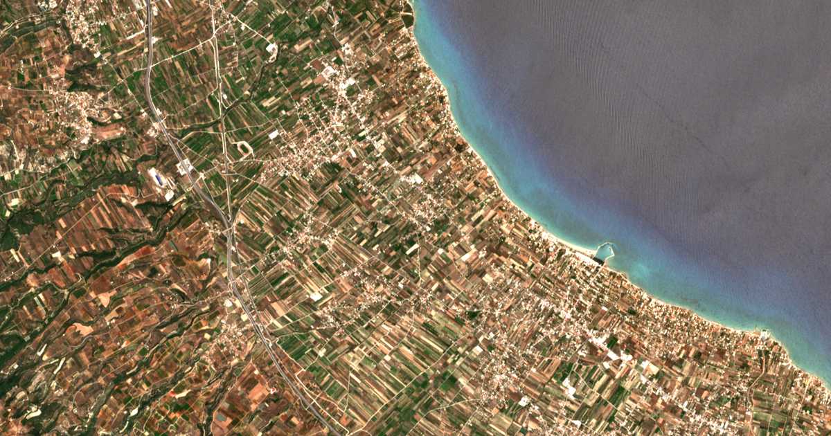 Satellitenkarte von Kokkónion