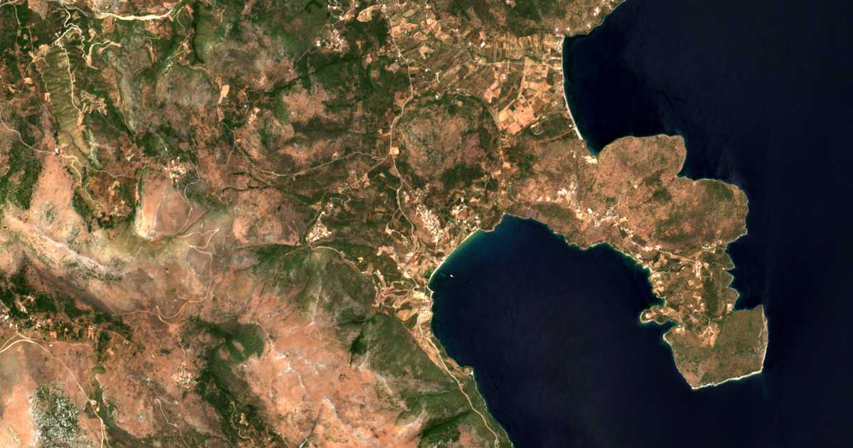 Satellitenkarte von Skoutárion