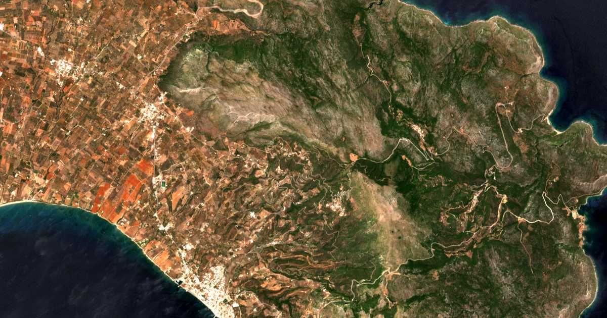 Satellitenkarte von Mesochórion