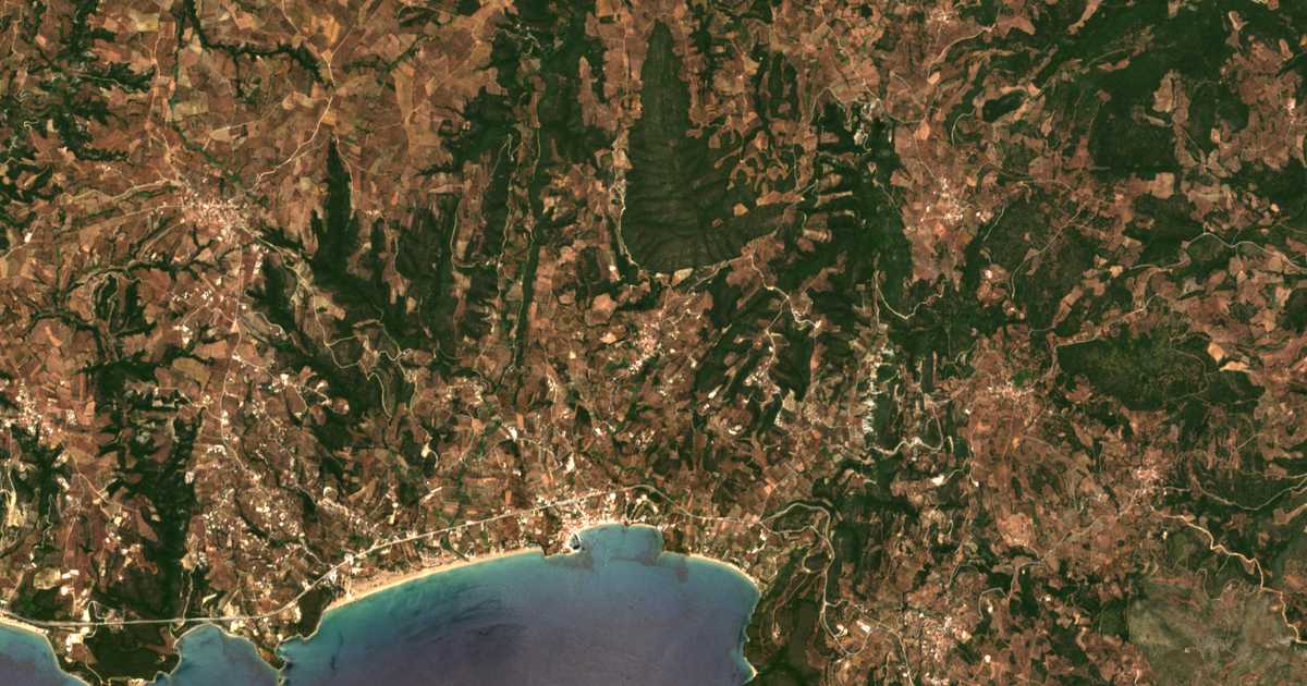 Satellitenkarte von Lachanáda