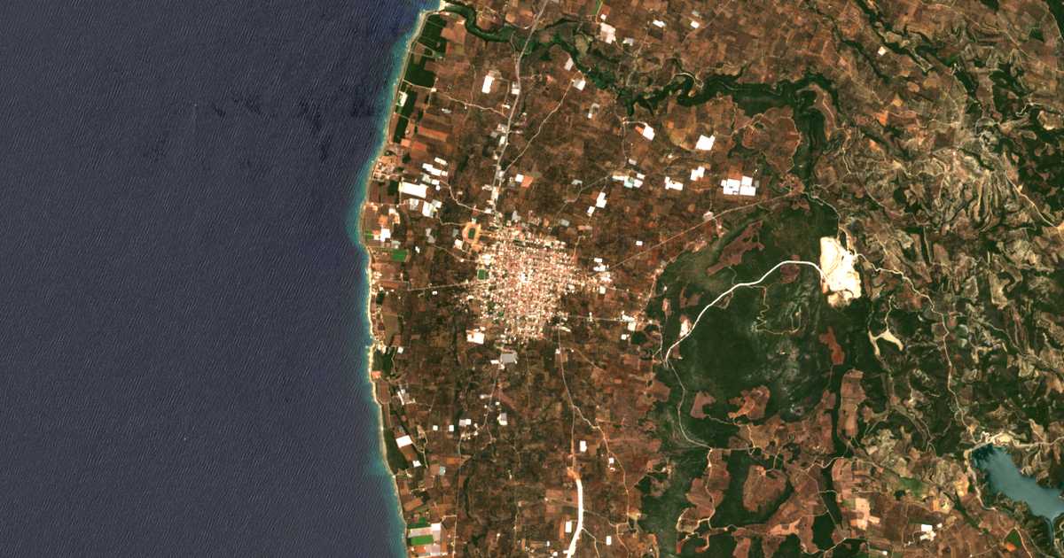 Satellitenkarte von Filiatrá