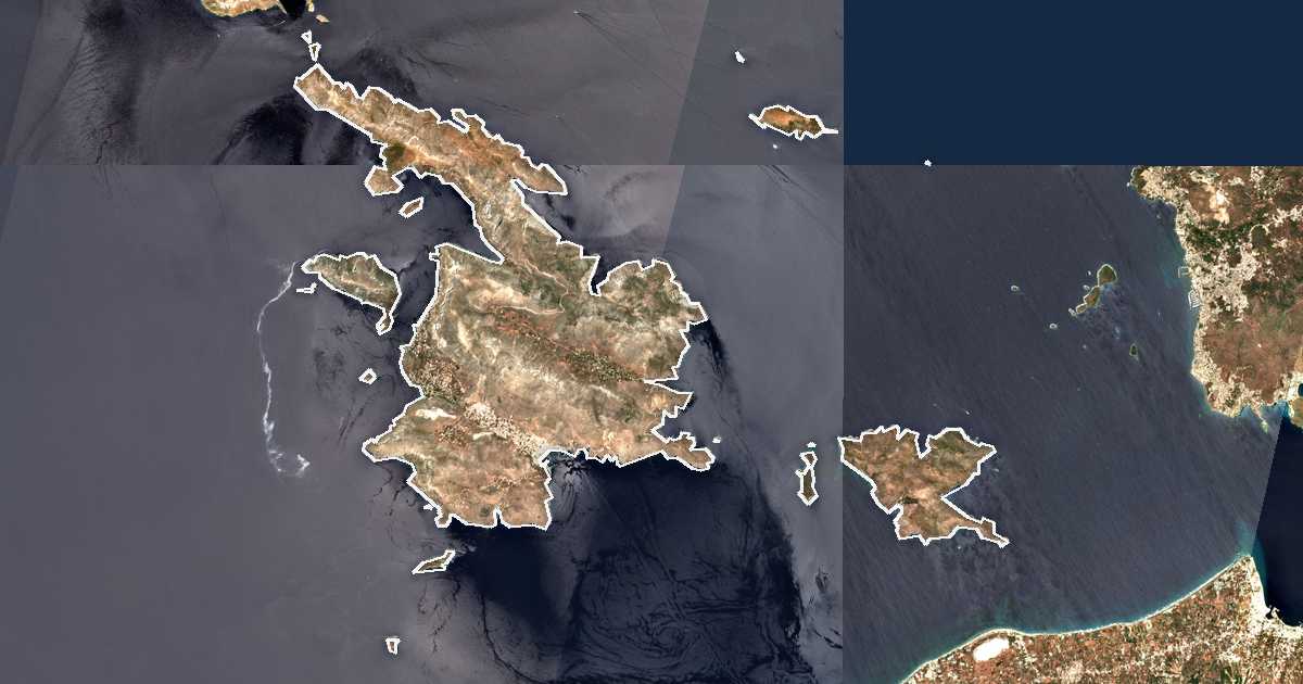 Satellitenbild mit eingezeichneter Grenze: Dímos Kalymníon