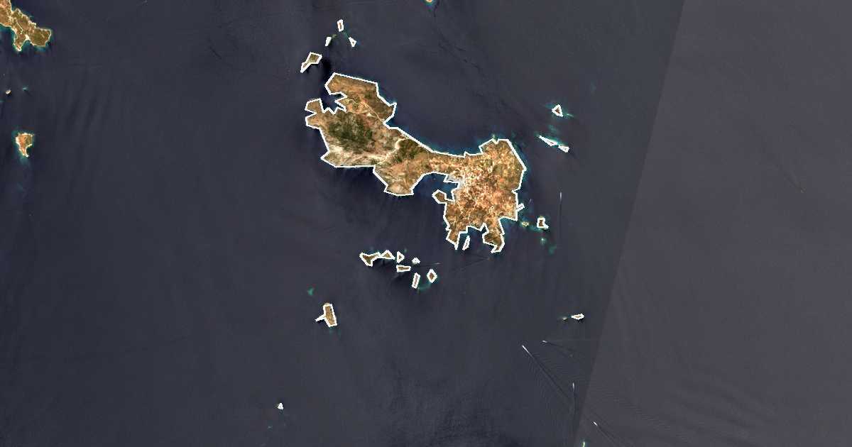 Satellitenbild mit eingezeichneter Grenze: Lipsi