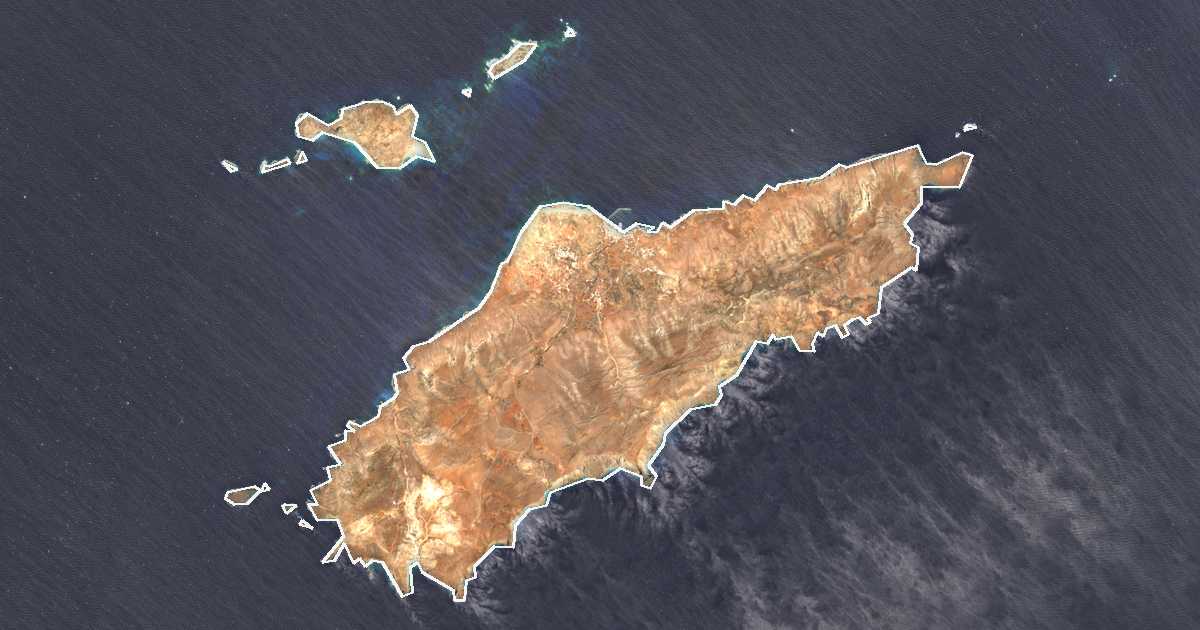 Satellitenbild mit eingezeichneter Grenze: Kasos