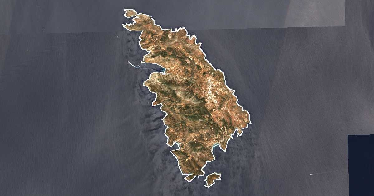 Satellitenbild mit eingezeichneter Grenze: Sifnos