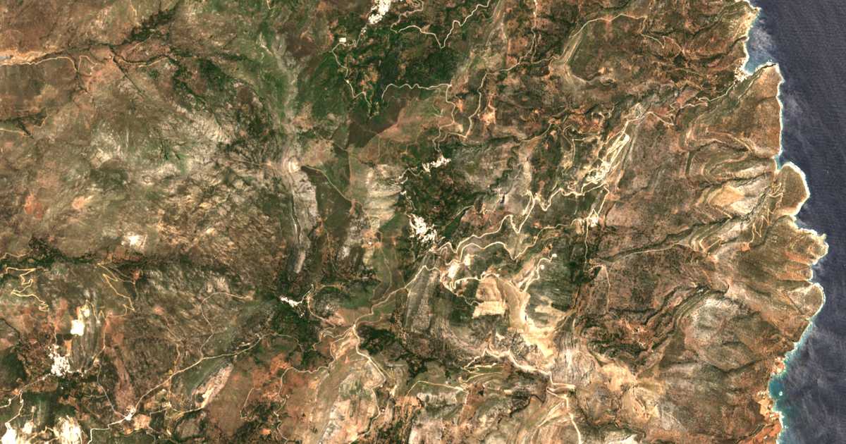 Satellitenkarte von Kóronos
