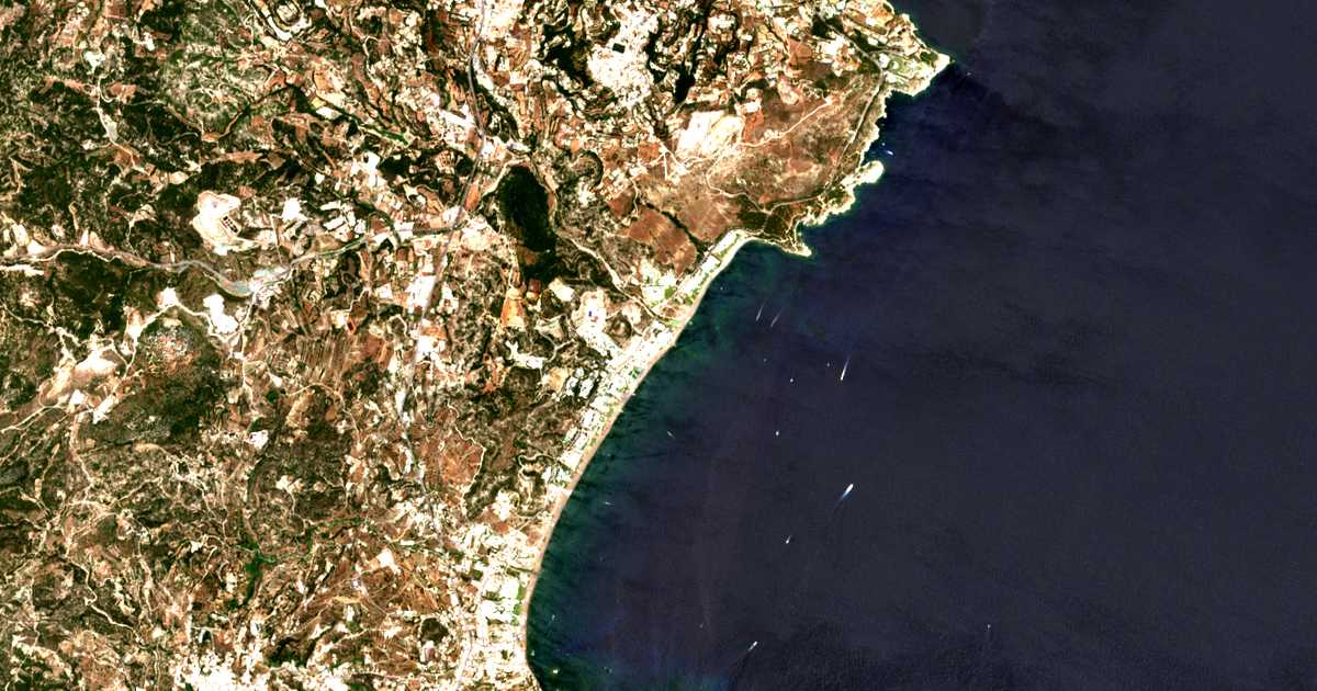 Satellitenkarte von Ammoúdes