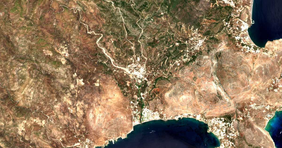 Satellitenkarte von Lardos