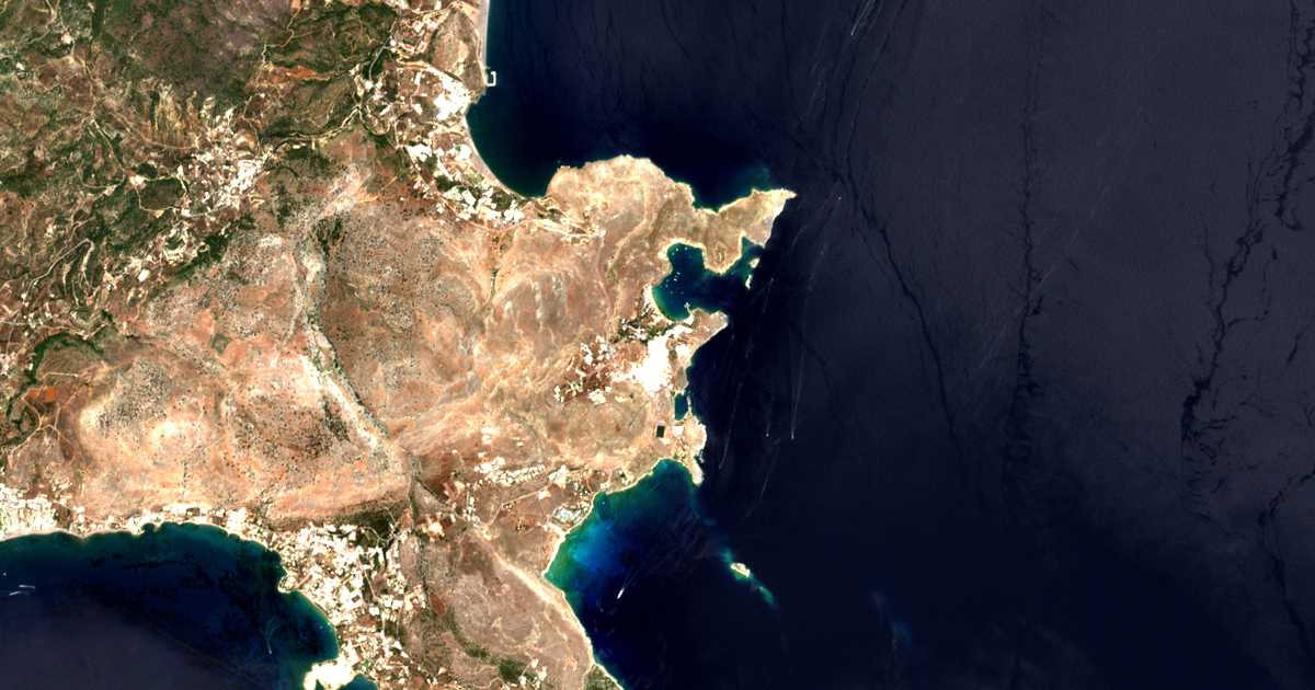 Satellitenkarte von Lindos