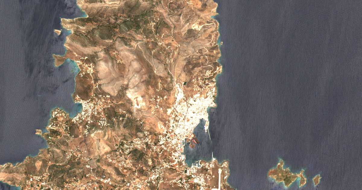 Satellitenkarte von Áno Sýros