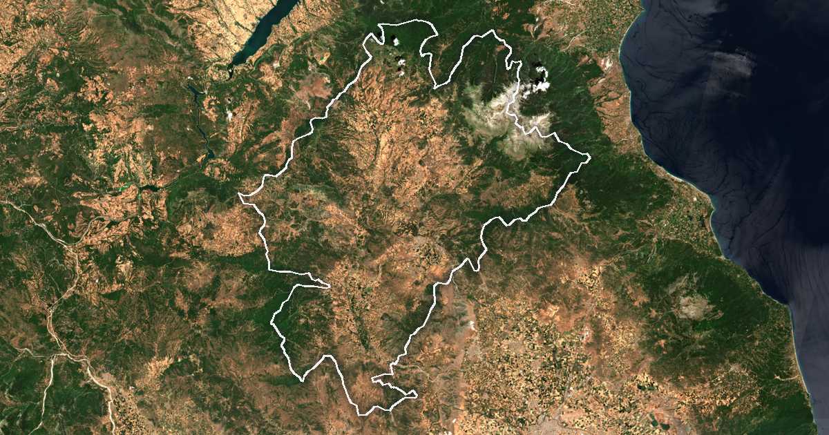 Satellitenbild mit eingezeichneter Grenze: Dímos Elassónas