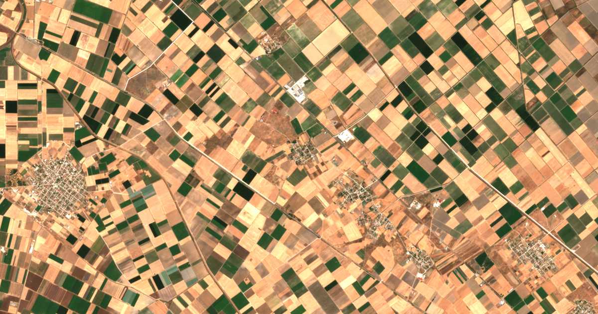 Satellitenkarte von Módestos