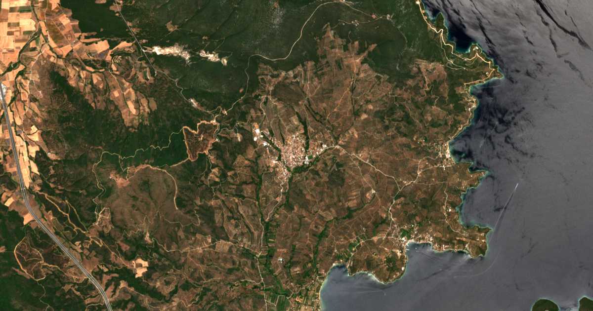 Satellitenkarte von Pteleos