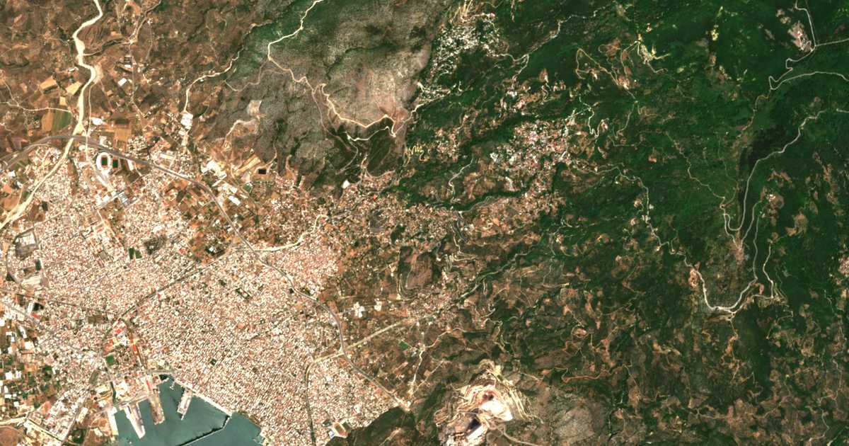 Satellitenkarte von Áno Vólos