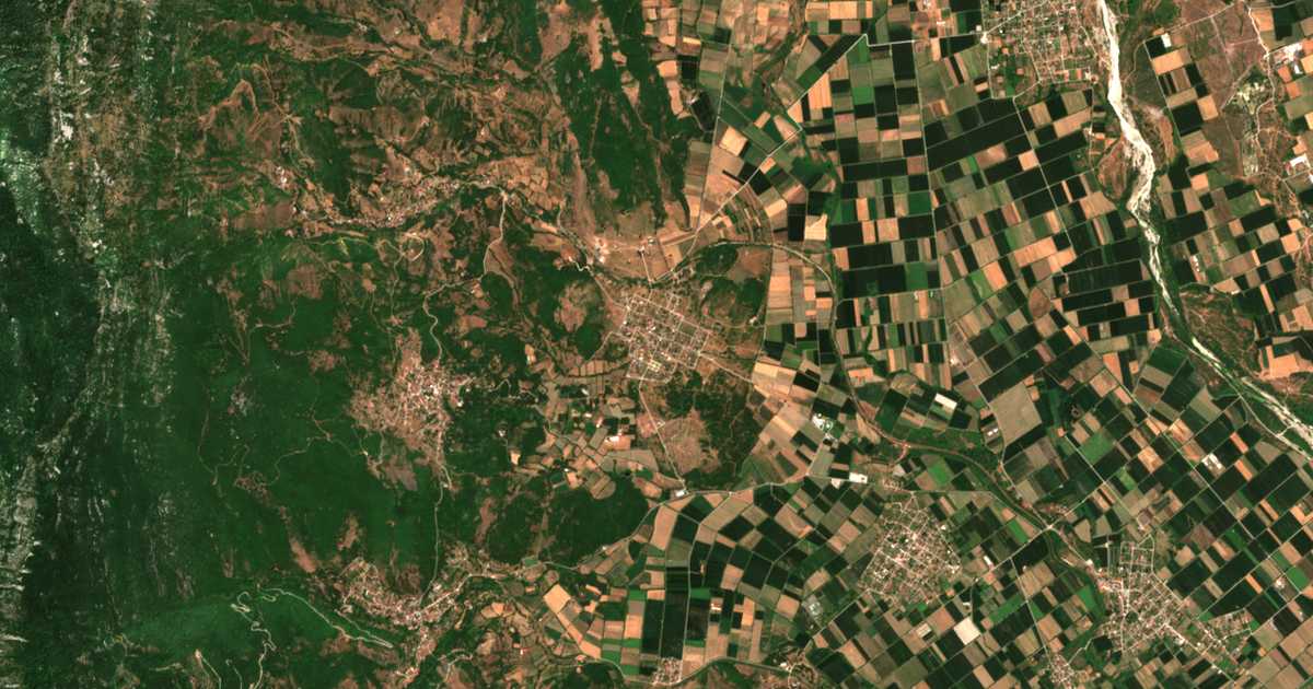 Satellitenkarte von Prínos