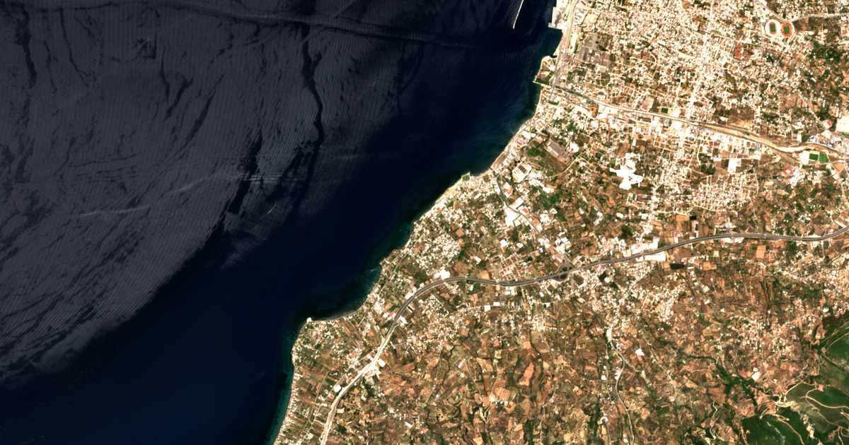 Satellitenkarte von Paralía