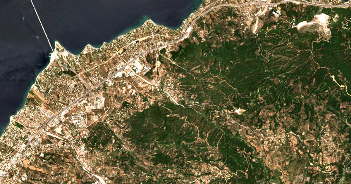 Satellitenkarte von Platánion