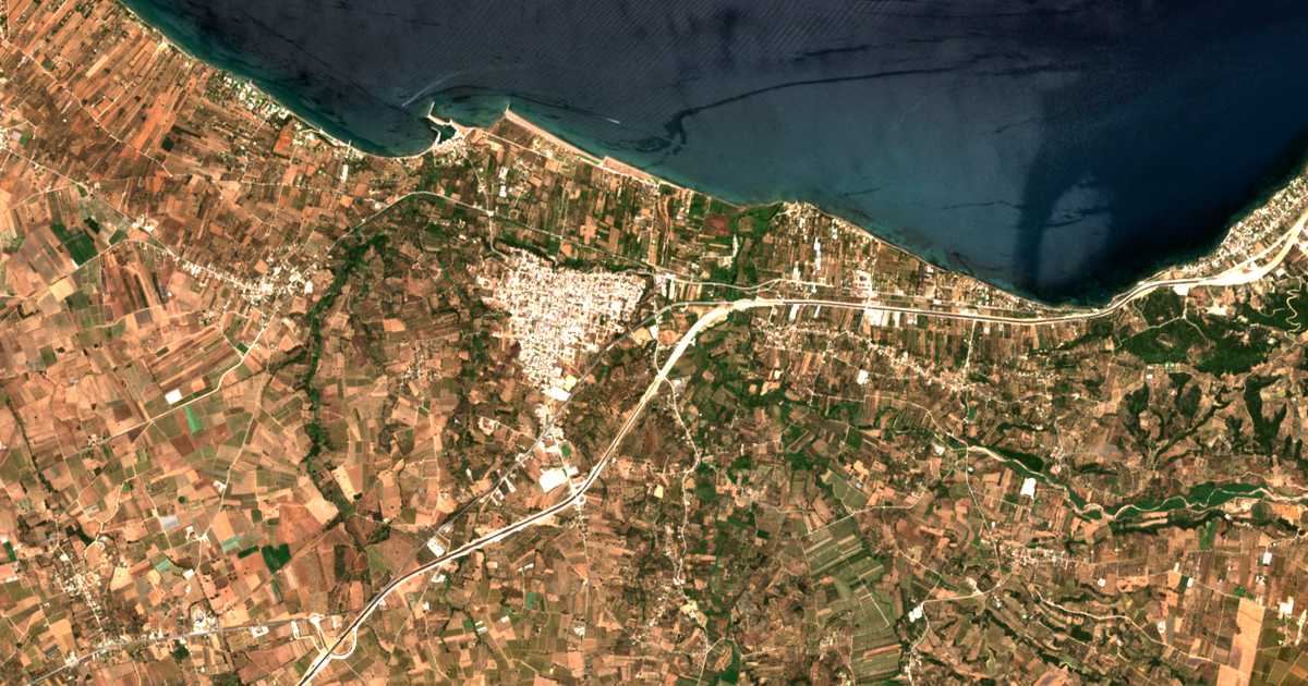 Satellitenkarte von Píso Sykéa