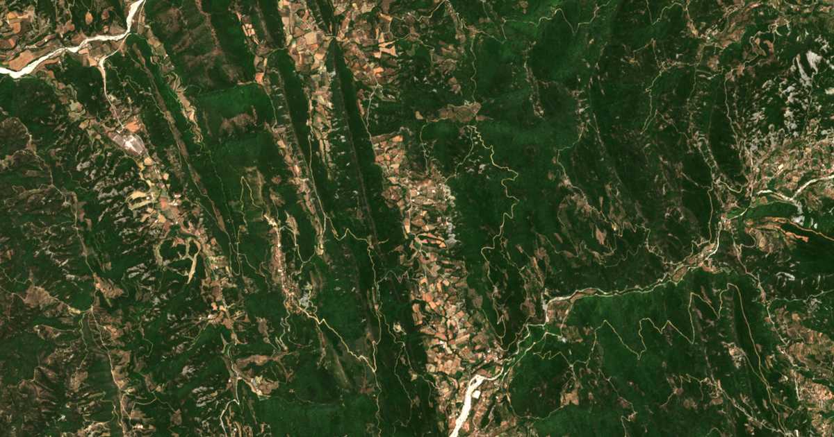 Satellitenkarte von Stamatogiannaíika