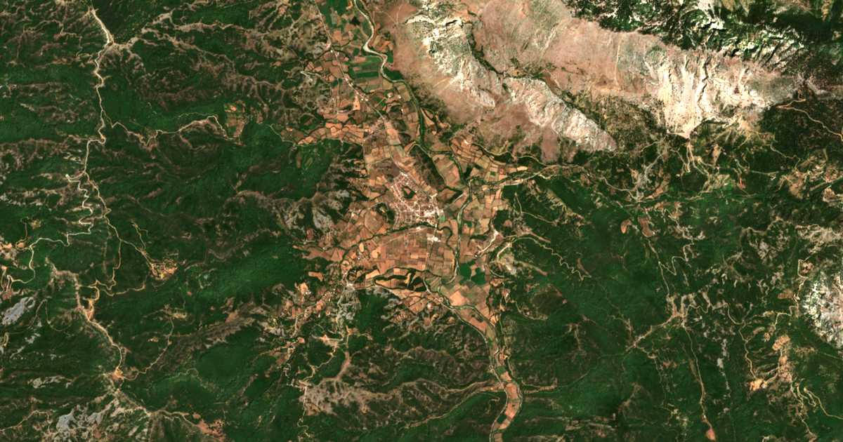 Satellitenkarte von Néo Chalkiópoulo