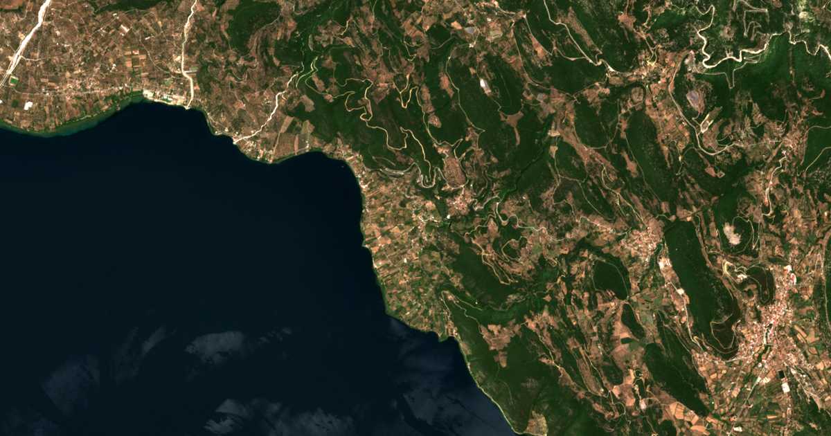 Satellitenkarte von Palaiómylos