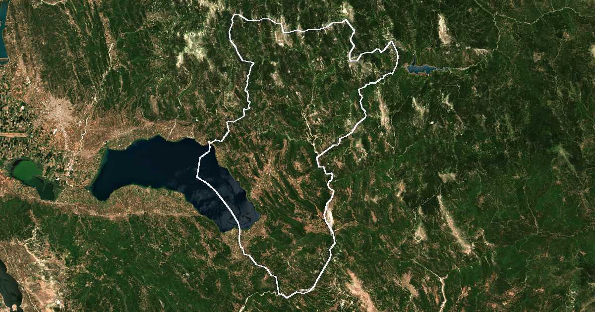 Satellitenbild mit eingezeichneter Grenze: Thermo