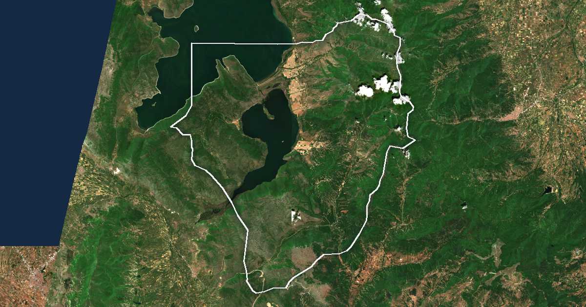 Satellitenkarte von Dímos Prespón
