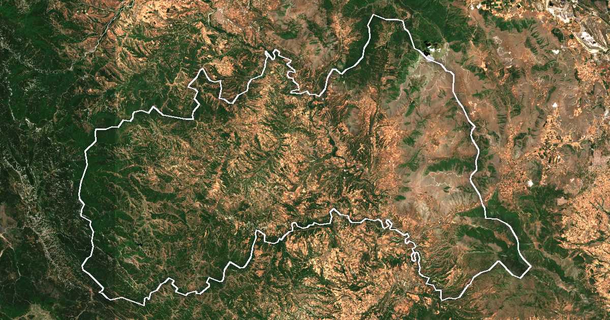 Satellitenbild mit eingezeichneter Grenze: Voio